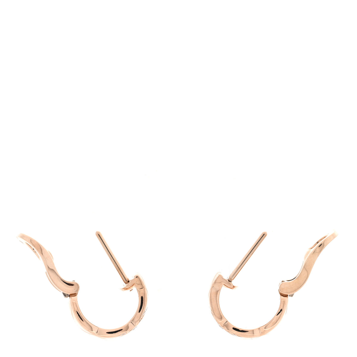 18K Beige Gold Diamond Coco Crush Hoop Earrings