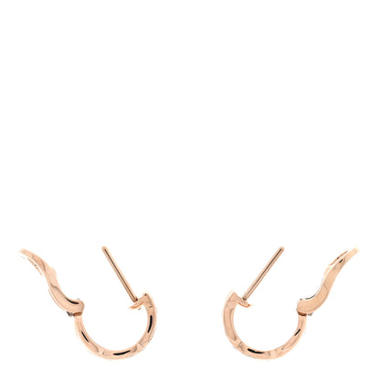Chanel 18K Beige Gold Diamond Coco Crush Hoop Earrings 3 of 4