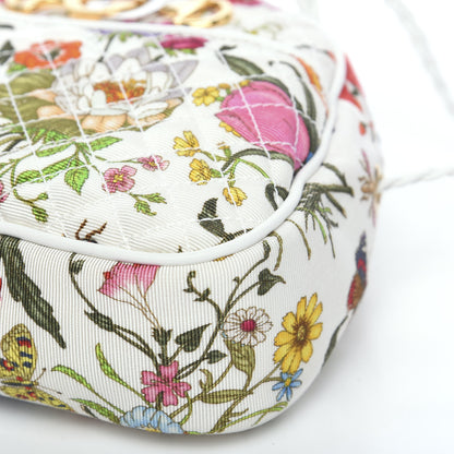 Gucci Canvas Flora Floral Trapuntata Small Zumi Dome Shoulder Bag White 8 of 10