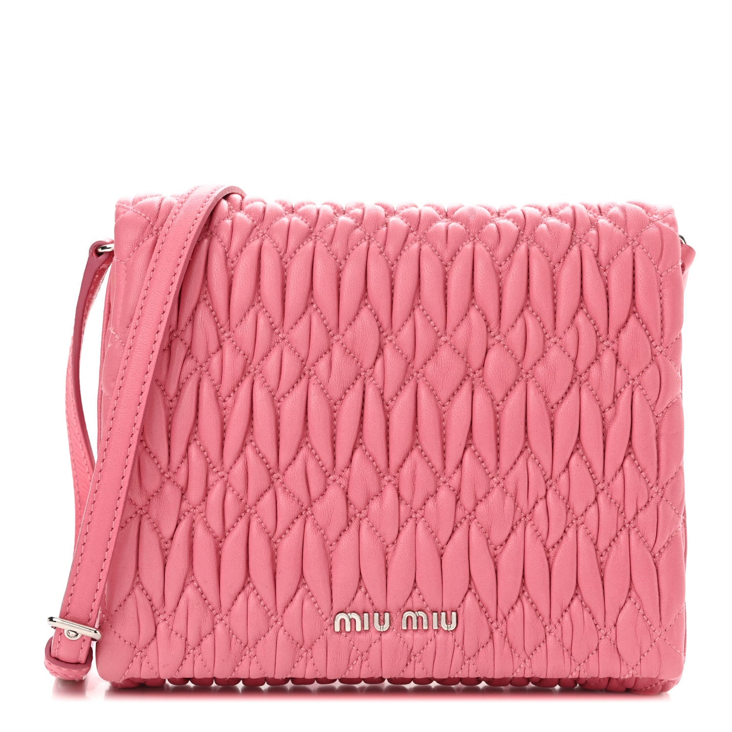 Nappa Matelasse Crystal Chain Crossbody Geranio