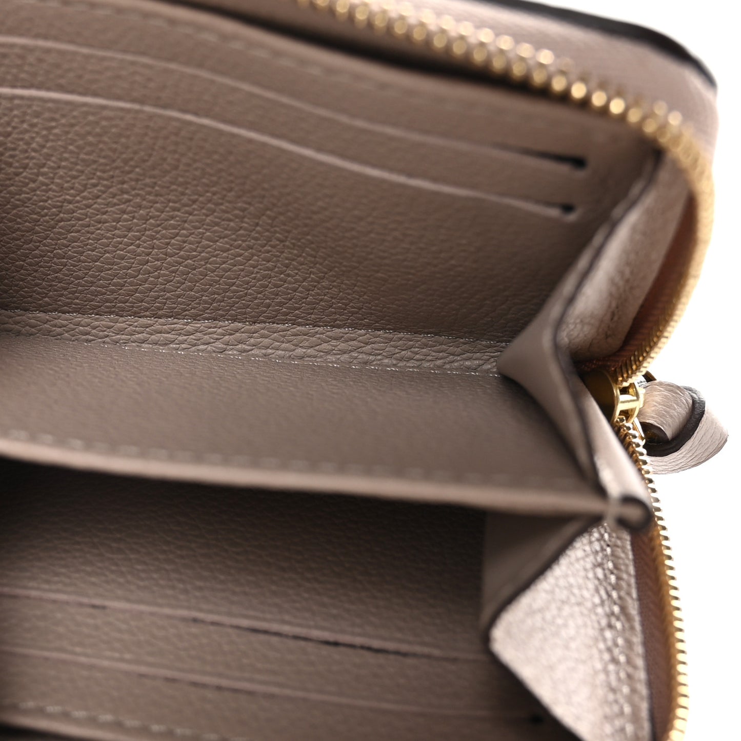 Calfskin Lockme Zippy Coin Purse Greige