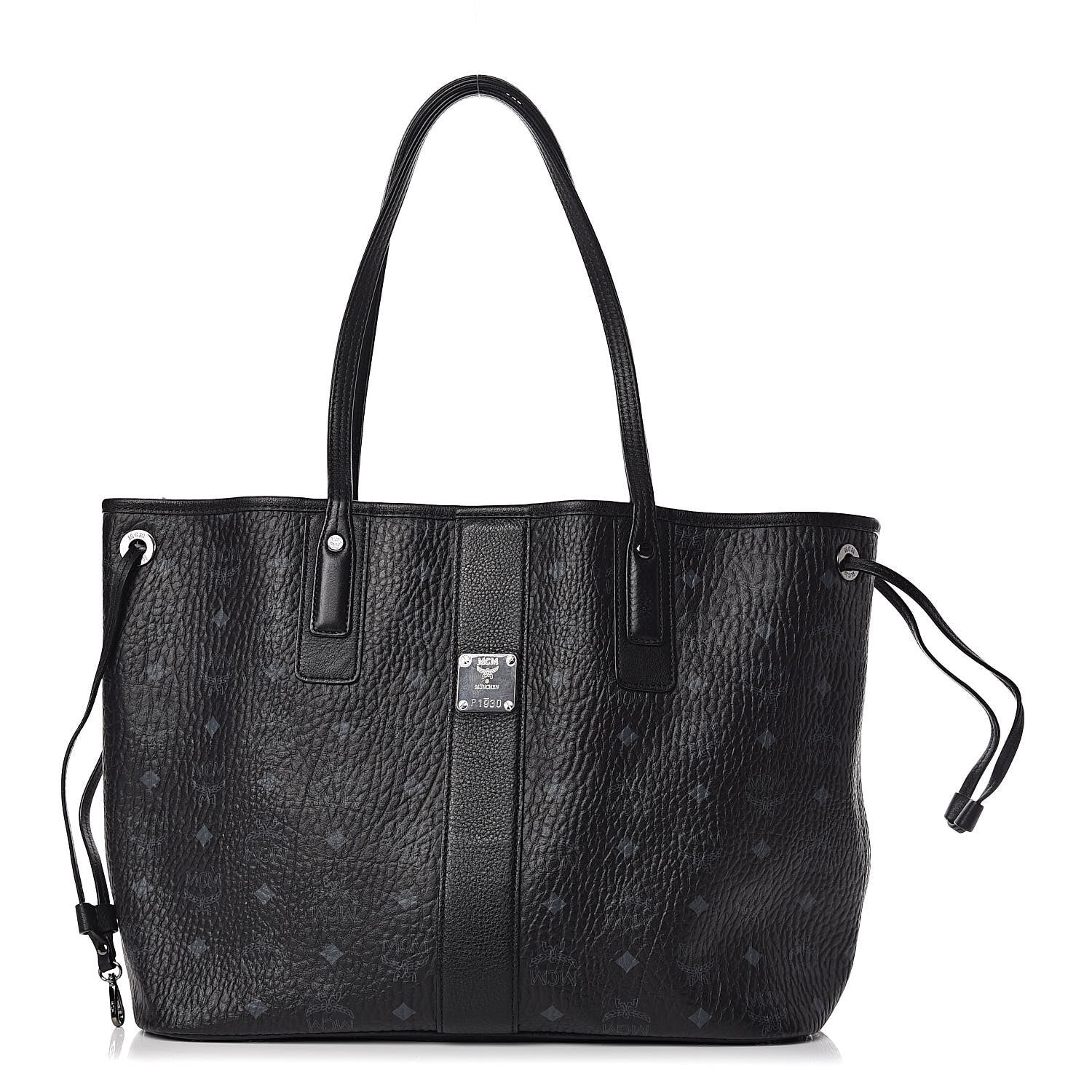 MCM Visetos Medium Liz Reversible Shopper Tote Black 1 of 16