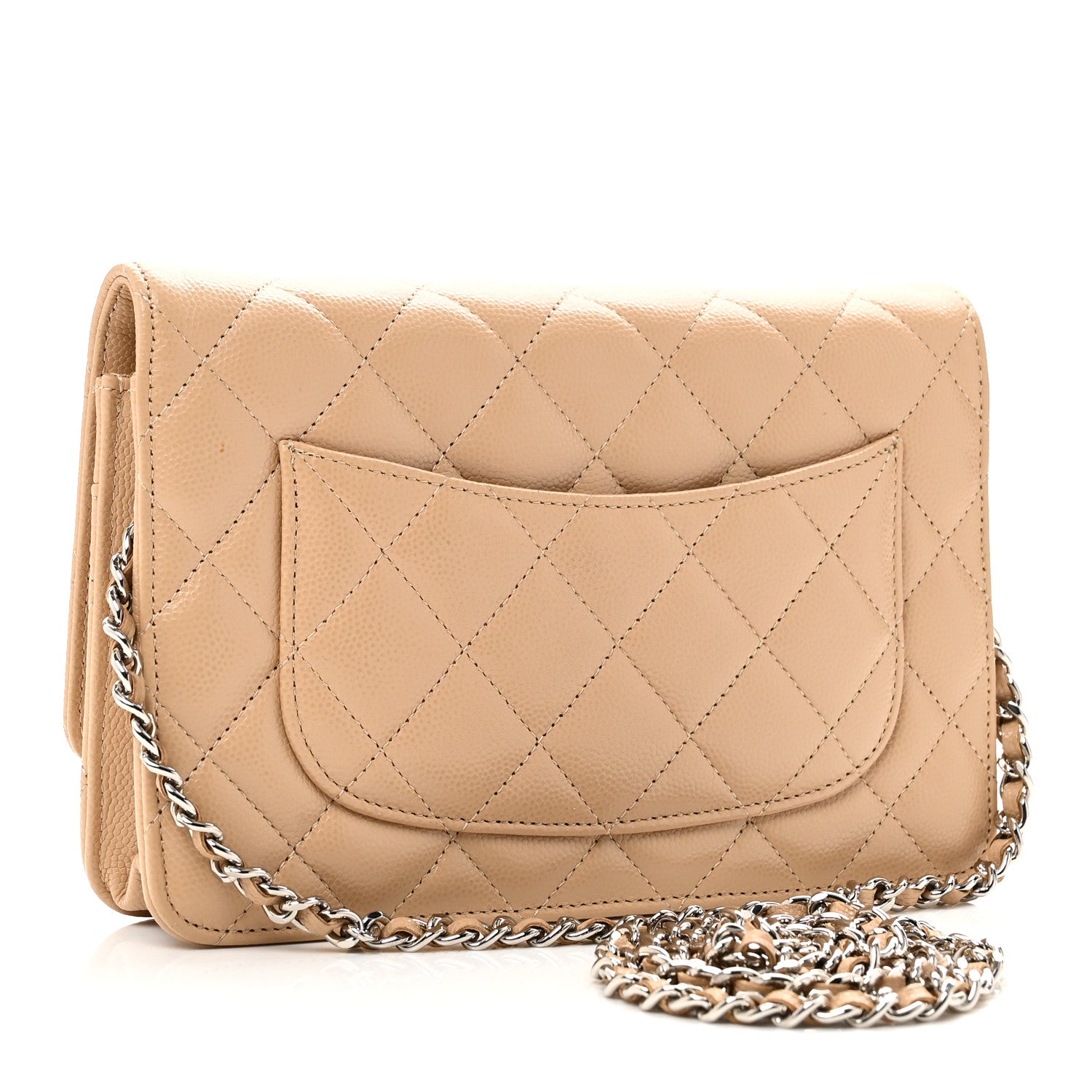 Chanel Caviar Quilted Wallet on Chain WOC Beige 3 of 11