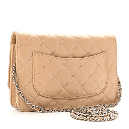 Chanel Caviar Quilted Wallet on Chain WOC Beige 3 of 11
