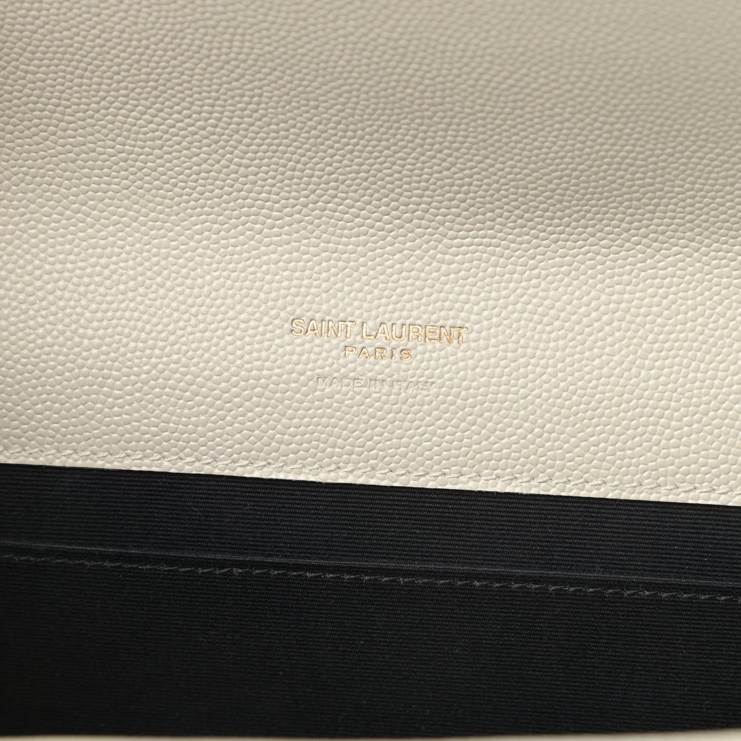 Grain De Poudre Matelasse Chevron Monogram Envelope Clutch Blanc Vintage