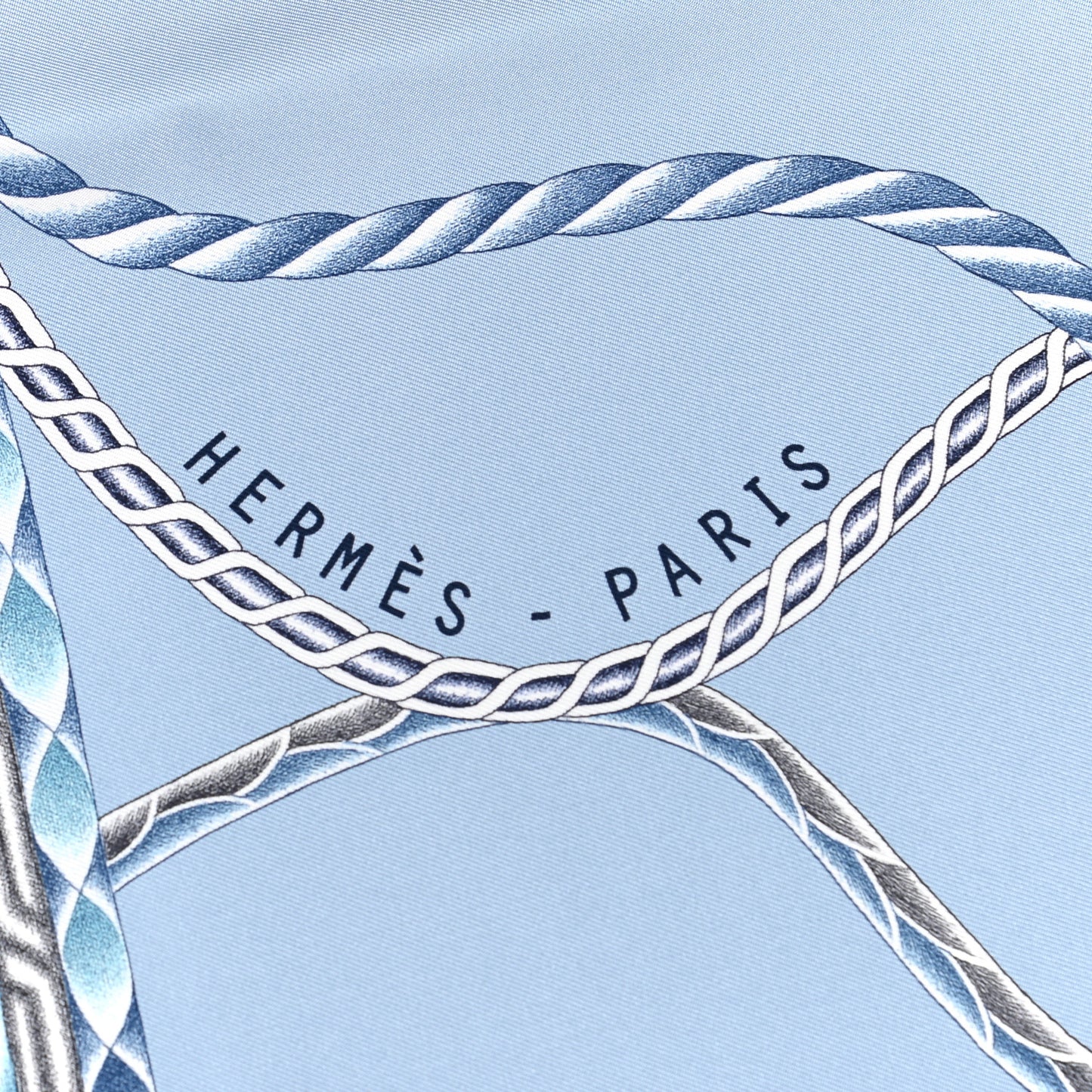 Silk Robe Du Soir Scarf 90 Bleu Glacier Gris White