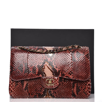 Chanel Python Jumbo Double Flap Red 7 of 7