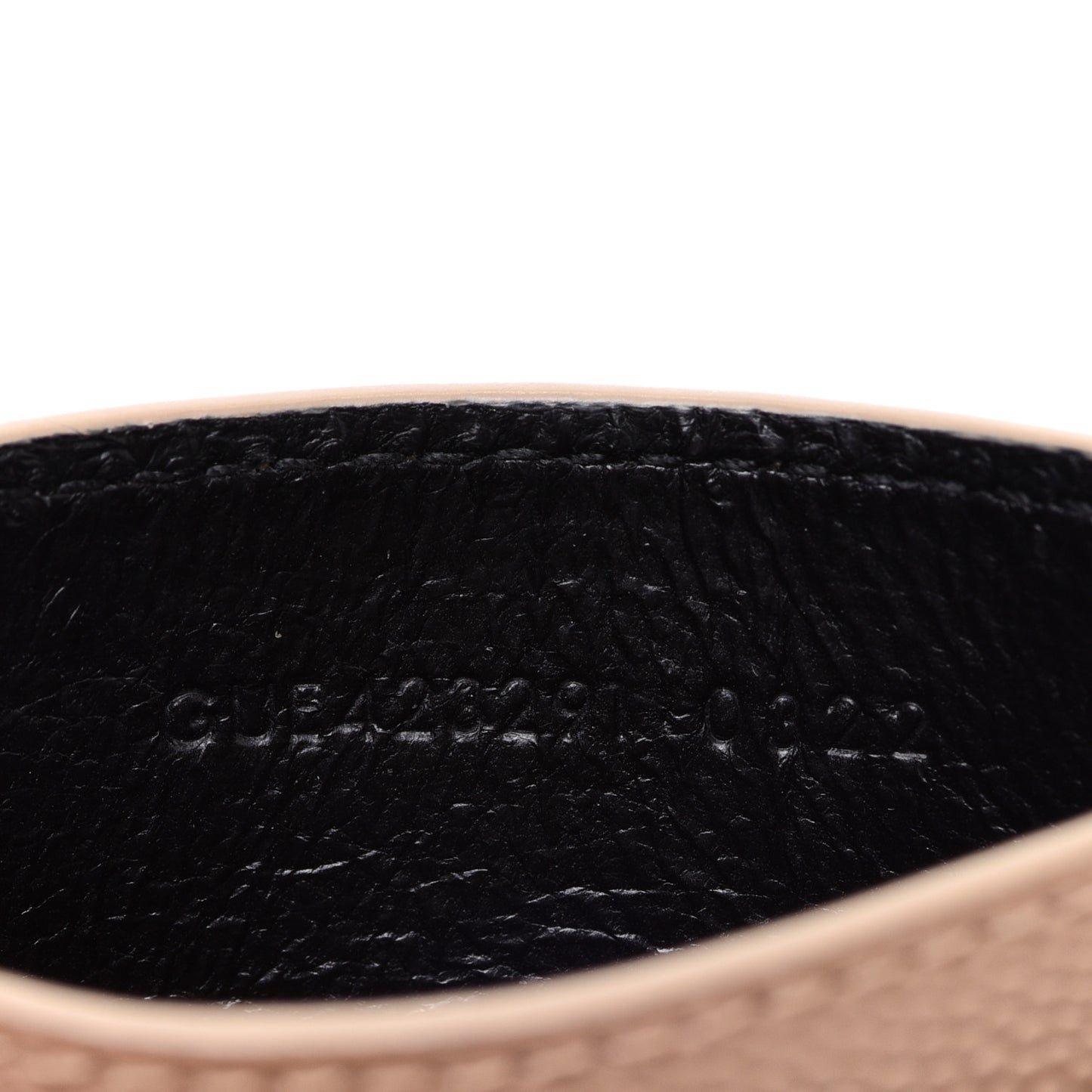 Grain De Poudre Matelasse Chevron Monogram Credit Card Case Dark Beige