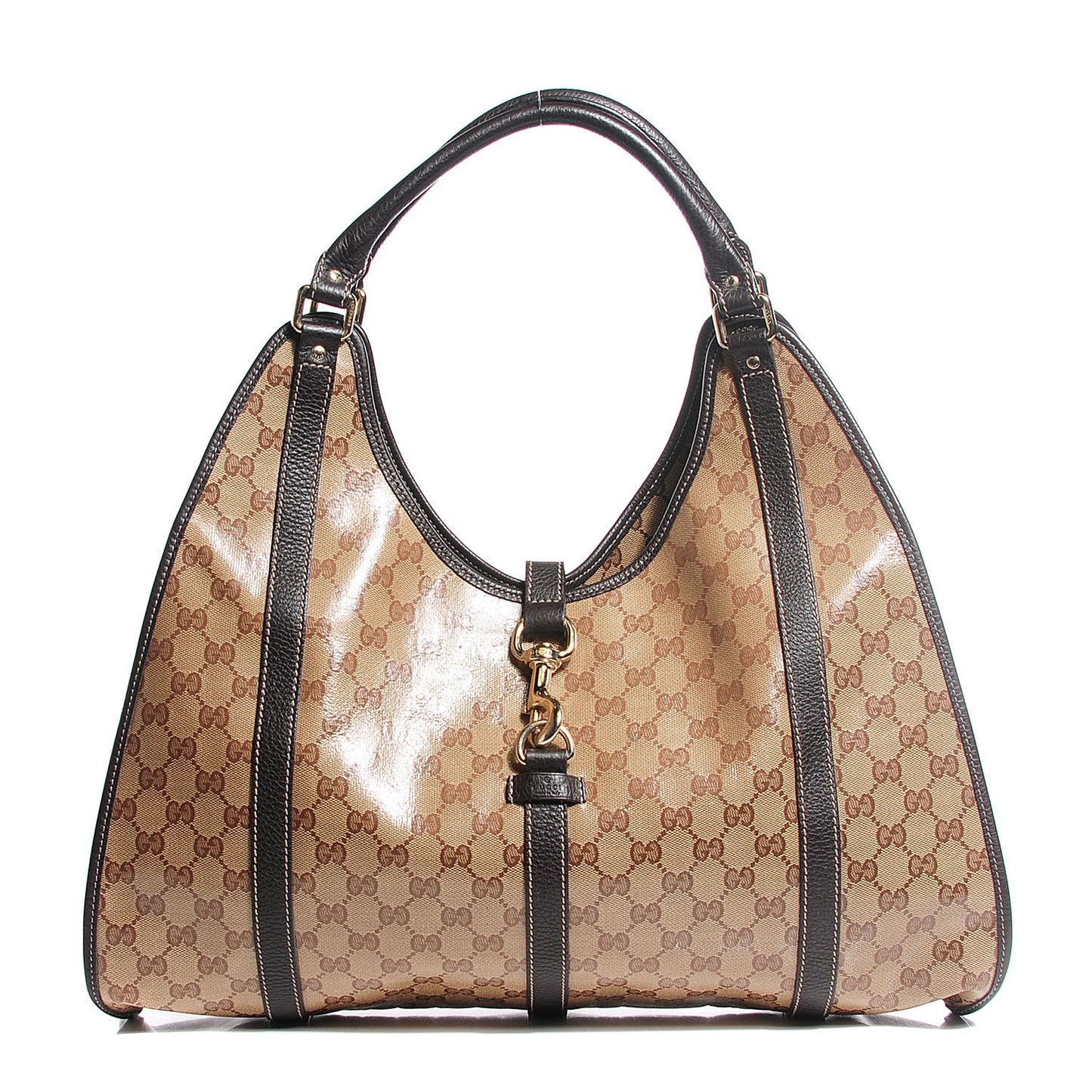 Crystal Monogram Dollar Calfskin Medium Joy Shoulder Bag Beige Ebony Testa Di Moro