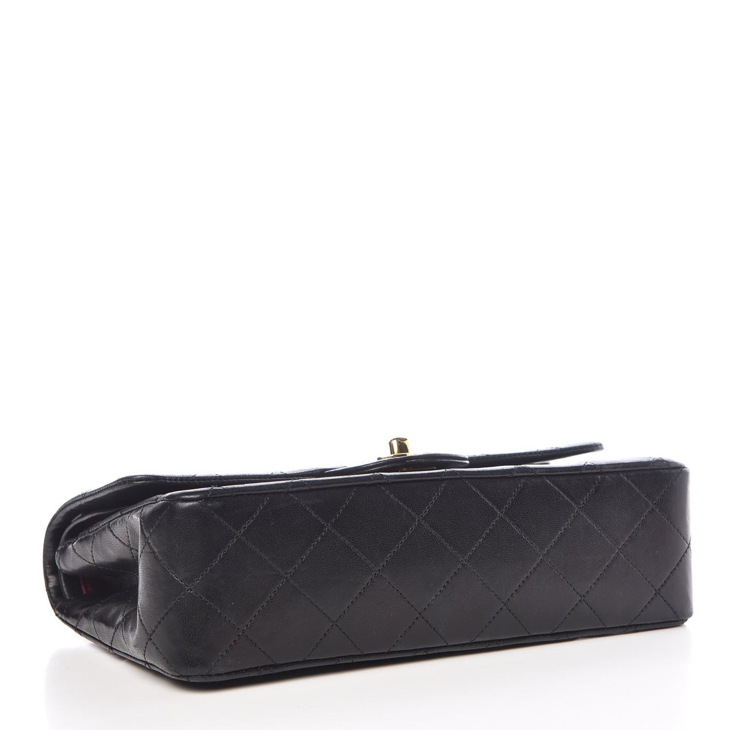 Lambskin Quilted Small Double Flap Black