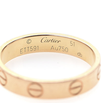 Cartier 18K Pink Gold 3.5mm LOVE Wedding Band Ring 51 5.75 4 of 5
