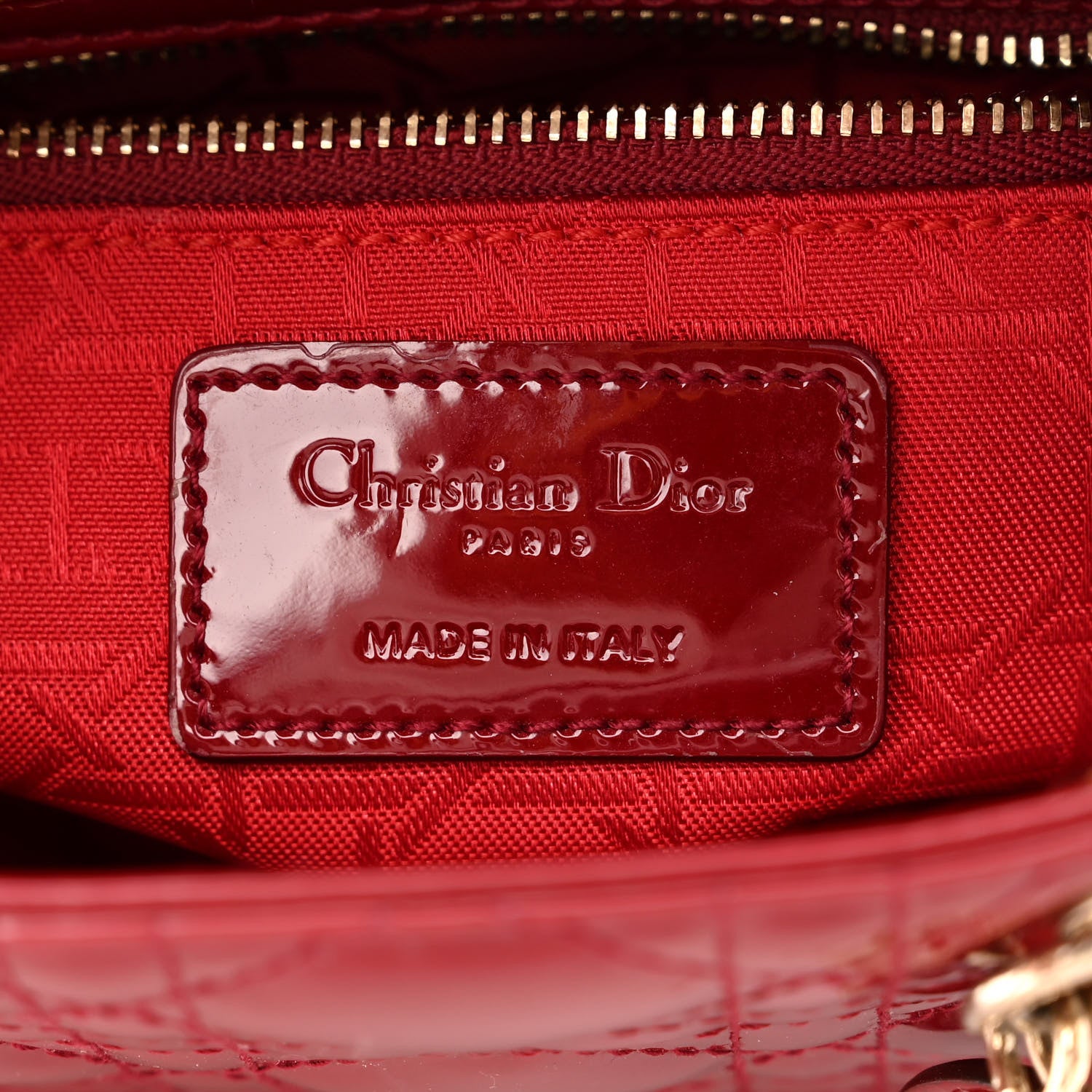 Christian Dior Patent Cannage Mini Lady Dior Red 6 of 12