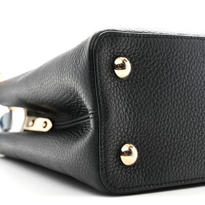 Louis Vuitton Taurillon Capucines MM Black Blue White 9 of 11