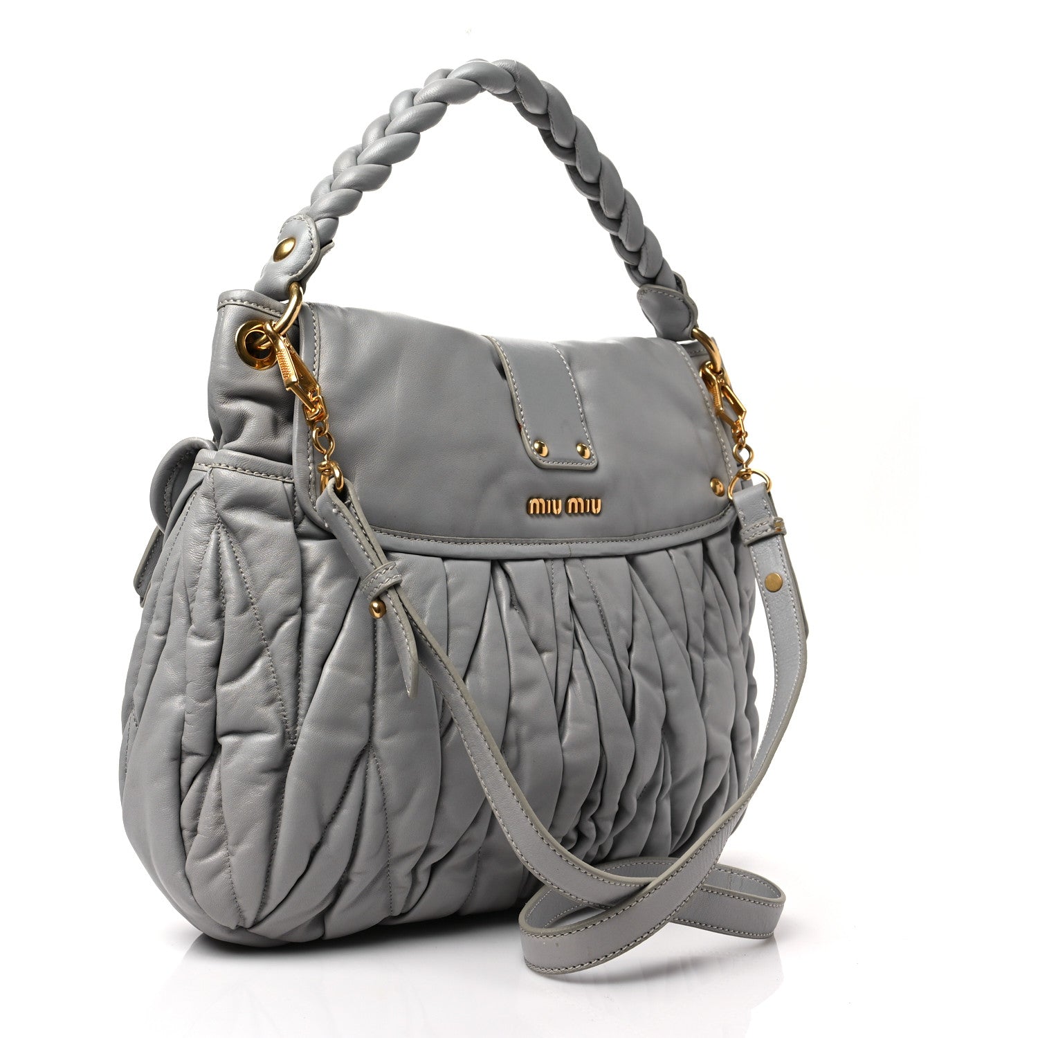Miu Miu Nappa Matelasse Coffer Hobo Nube 2 of 7