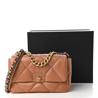 Chanel Lambskin Quilted Medium Chanel 19 Flap Brown 11 of 11