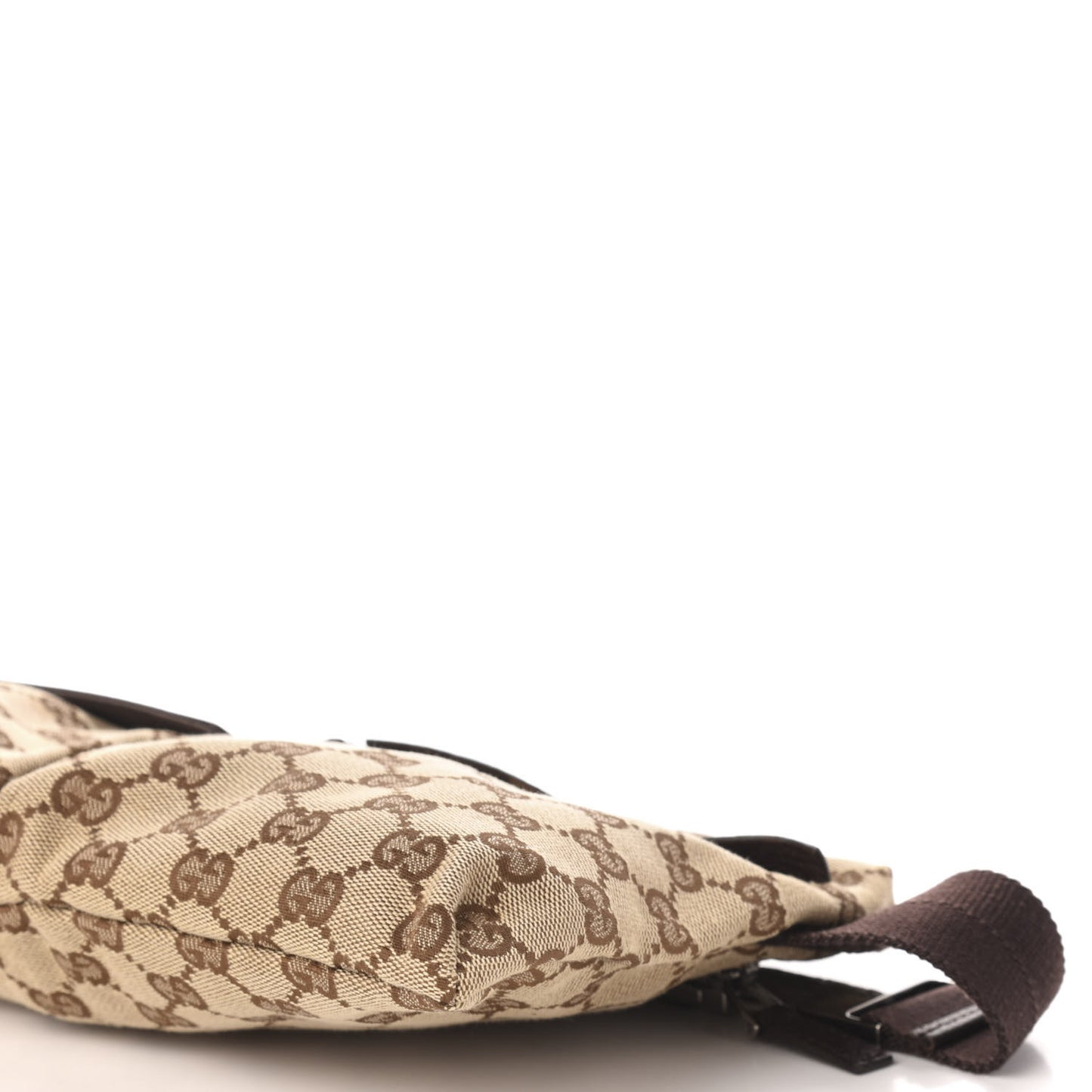 GG Monogram Double Pocket Belt Bag Dark Brown