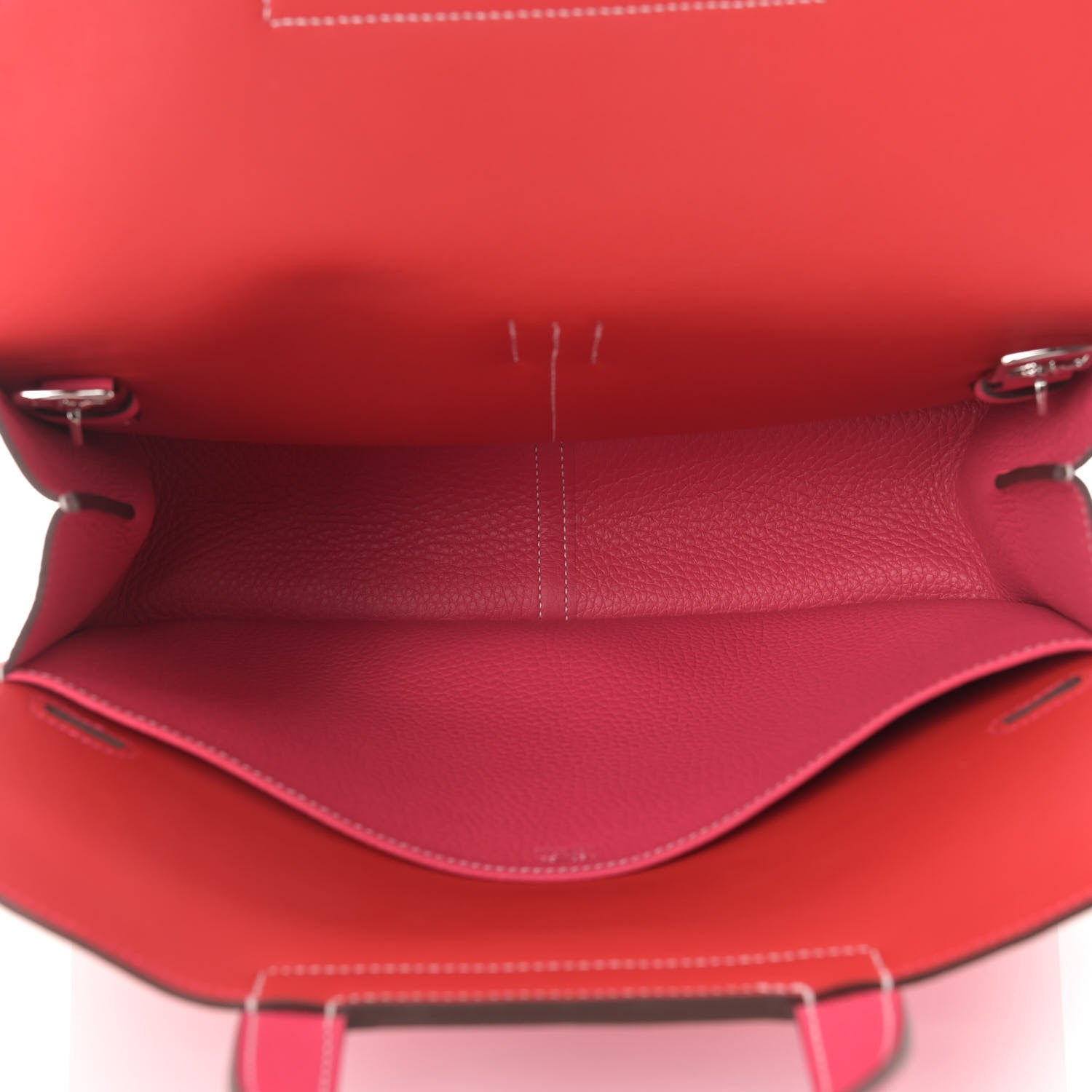 Hermes Taurillon Clemence Halzan 31 Rose Extreme Rouge De Coeur 4 of 8