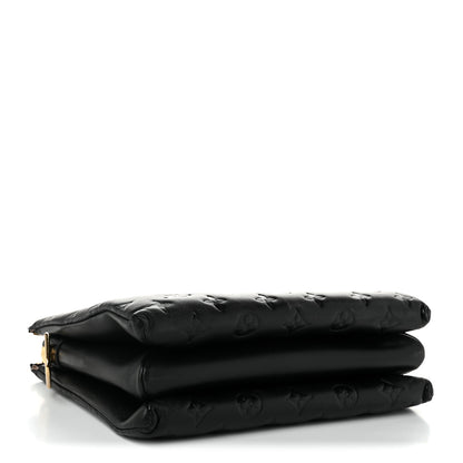Louis Vuitton Lambskin Embossed Monogram Coussin PM Black 4 of 9