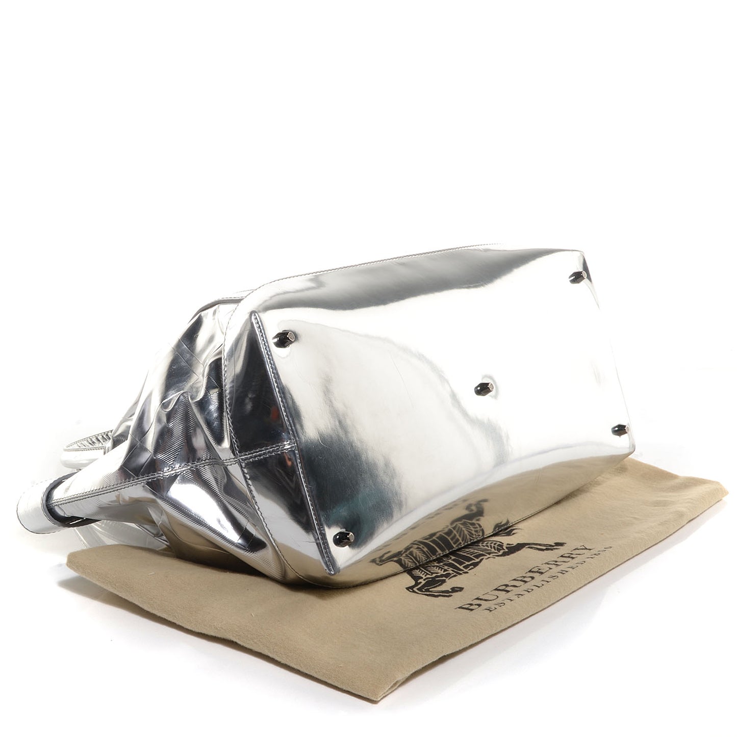 Patent Check Embossed Ember Tote Silver