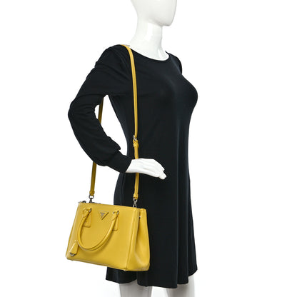 Prada Saffiano Small Galleria Double Zip Tote Soleil 2 of 13