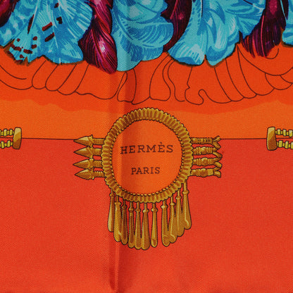 Hermes Silk Mexique Scarf 90 Orange 3 of 5