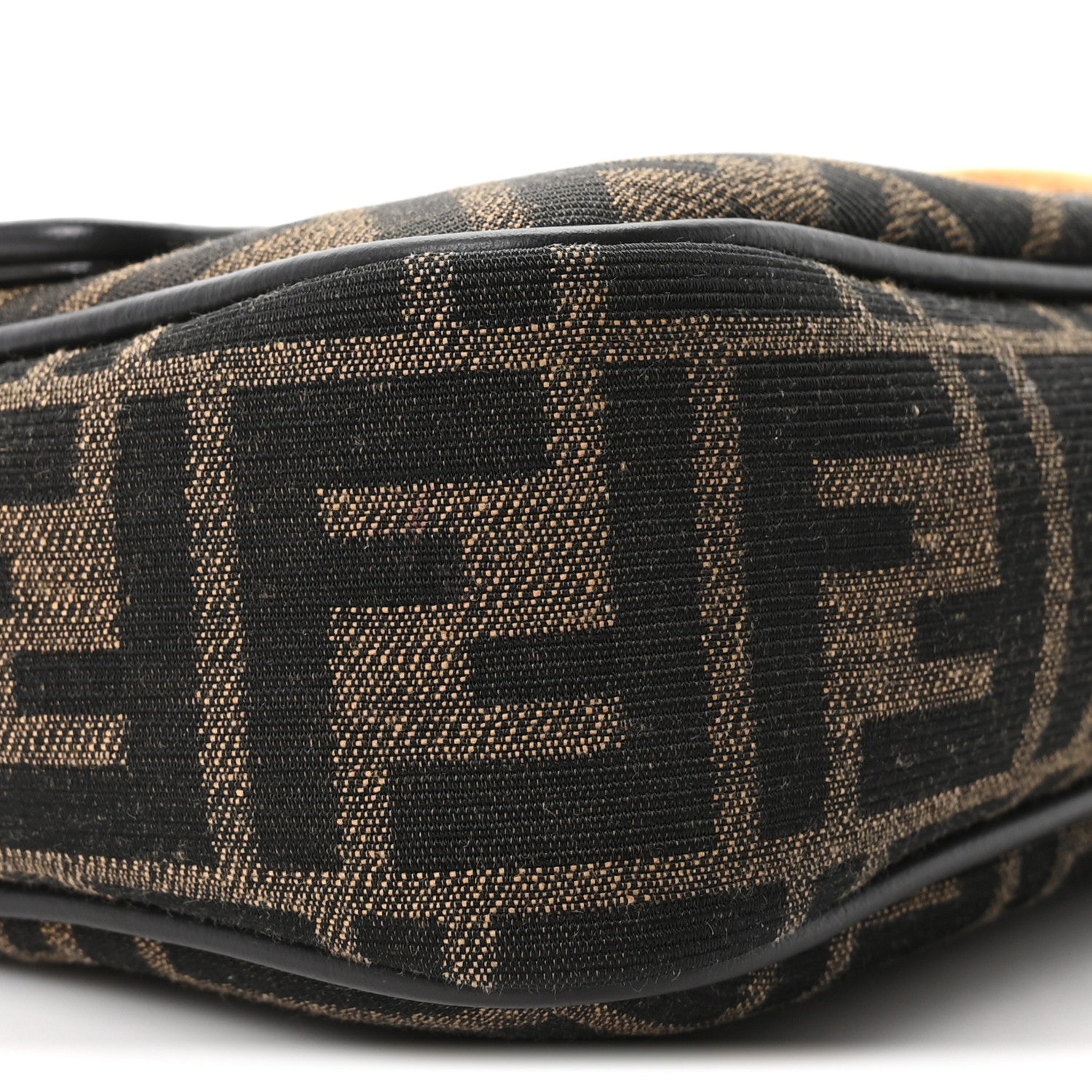 Fendi Fabric Jacquard FF 1974 Midi Chain Baguette Tobacco Moro 9 of 10