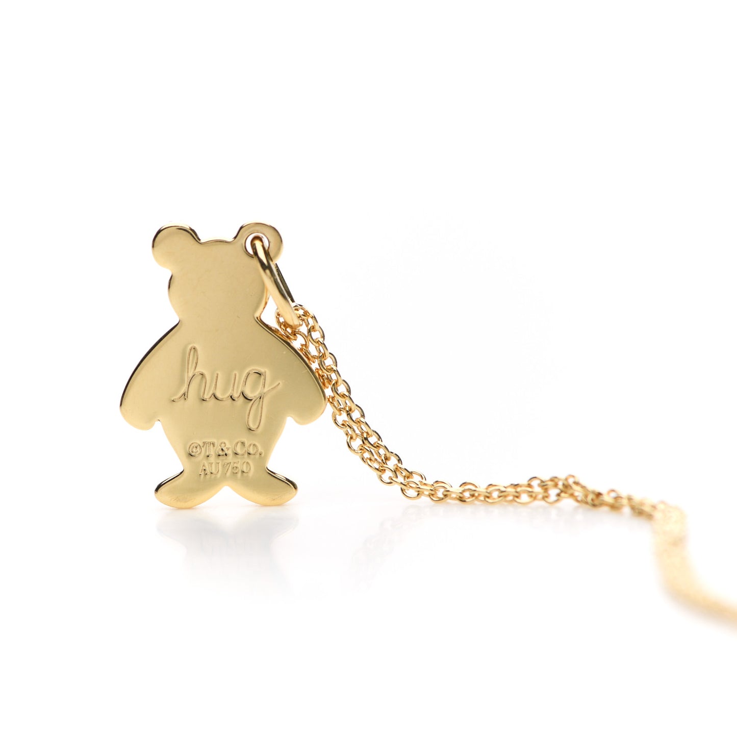 18K Yellow Gold Bear Hug Charm Necklace