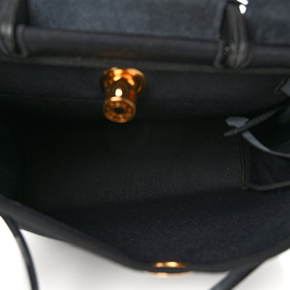 Hermes Military Toile Vache Hunter Herbag Zip PM 31 Black 5 of 9