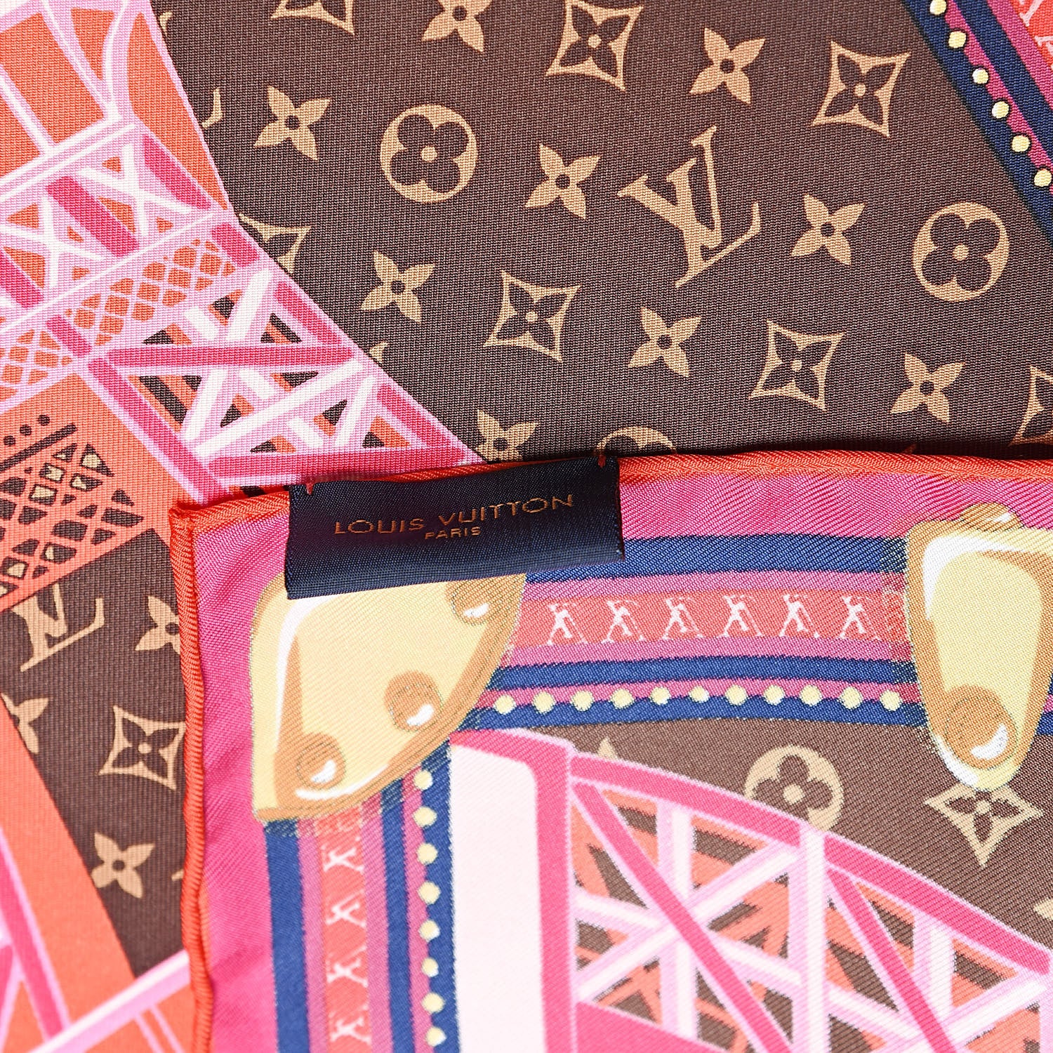Louis Vuitton Silk Louis A Paris Square Scarf Fuchsia 5 of 5