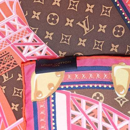 Louis Vuitton Silk Louis A Paris Square Scarf Fuchsia 5 of 5