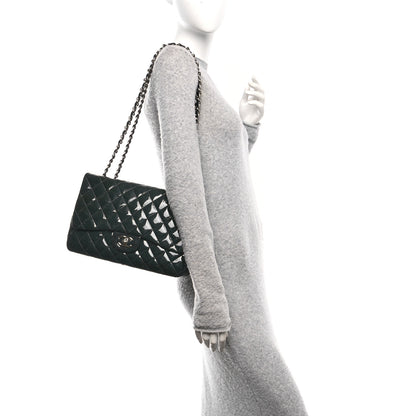 Chanel Patent Quilted Jumbo Single Flap Navy 2 of 10