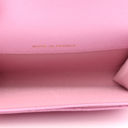 Chanel Caviar Quilted Flap Card Holder Wallet Light Pink 5 of 9
