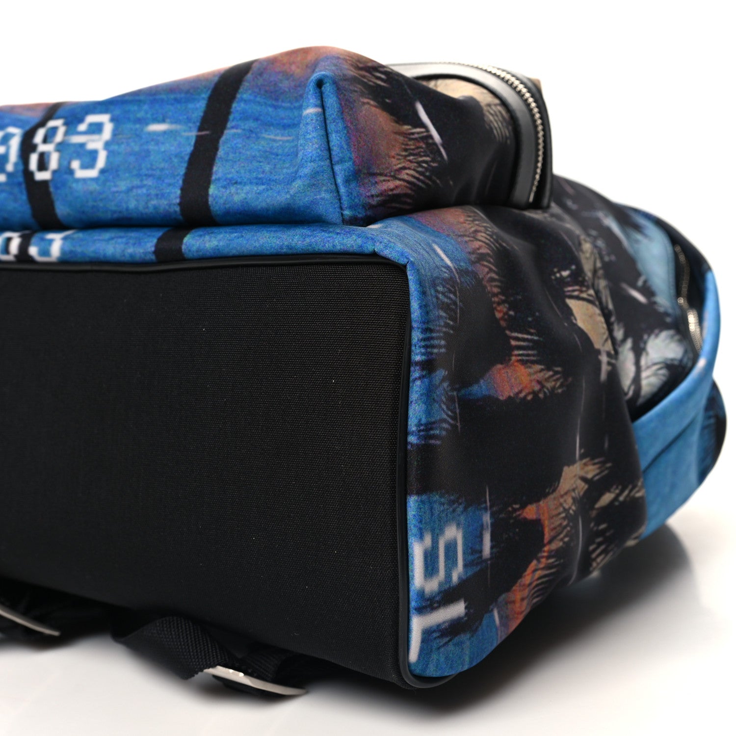 Saint Laurent Nylon City Palm Tree Sunset Print Backpack Blue Multicolor 10 of 10