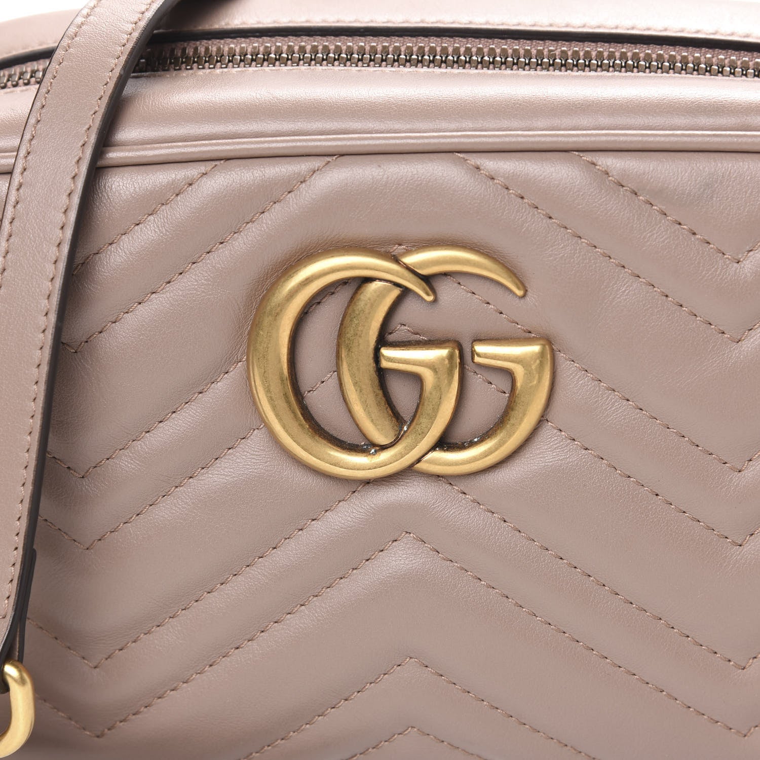 Gucci Calfskin Matelasse Small GG Marmont Chain Shoulder Bag Porcelain Rose 12 of 12
