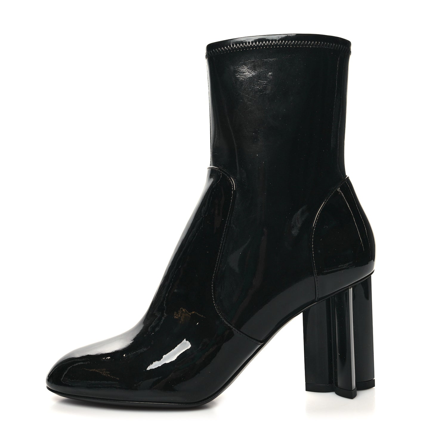 Patent Silhouette Ankle Boots 39 Black