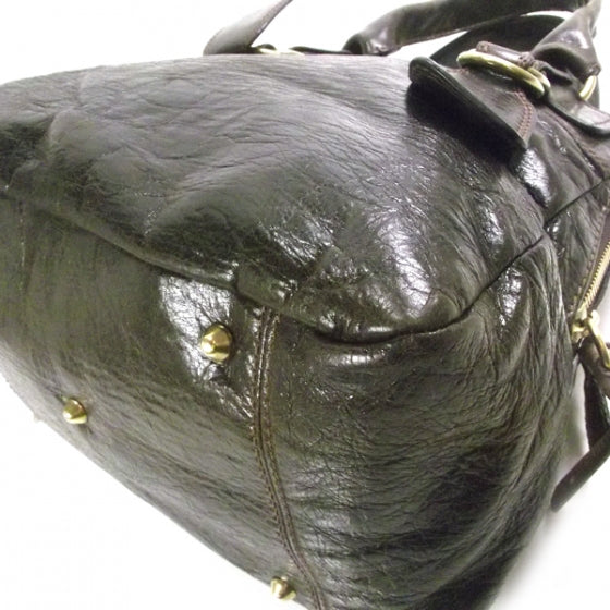 Leather Large Quilted Bay Tote Brown