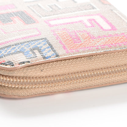 Fendi Zucca Spalmati Vitello FF Multicolor Zip Around Wallet Beige Multicolor Cipria 10 of 10