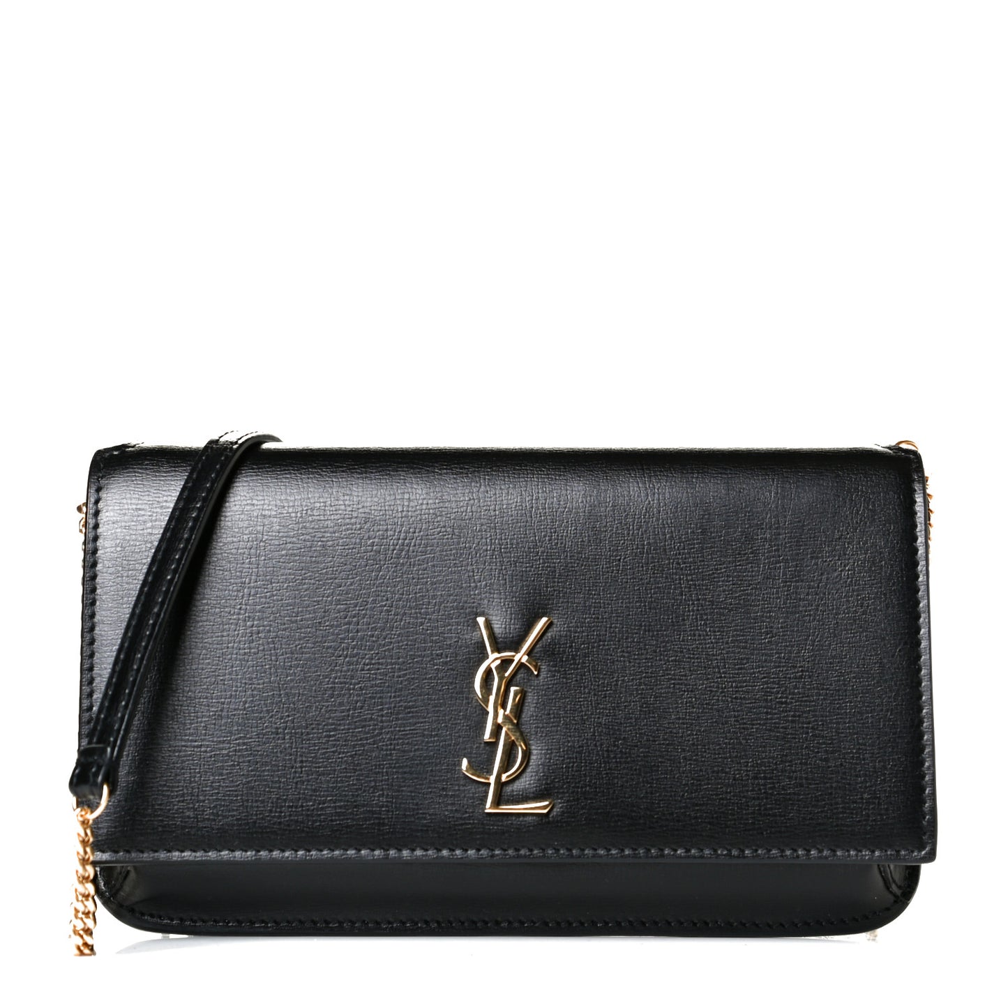 Smooth Calfskin Monogram Phone Holder Crossbody Black