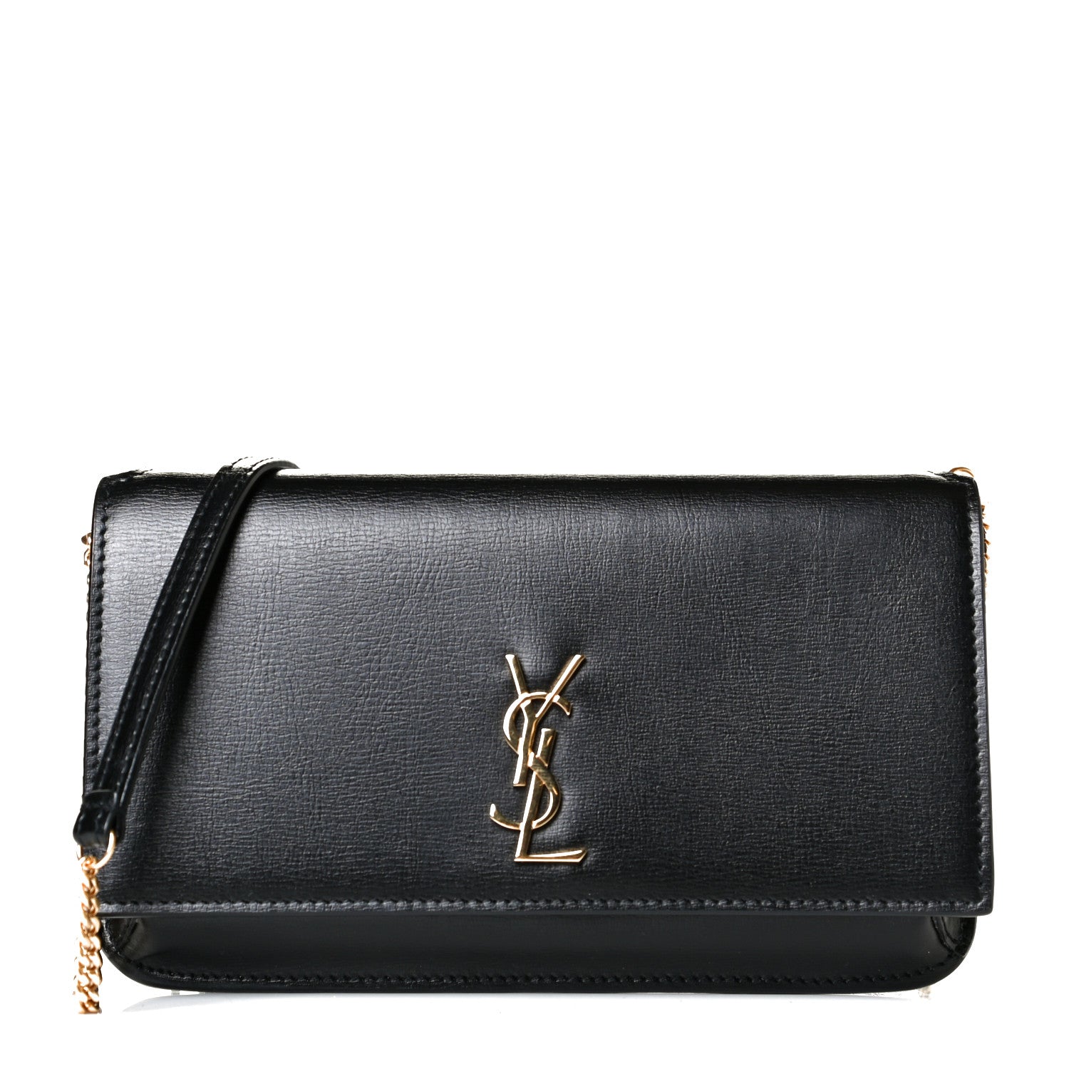 Saint Laurent Smooth Calfskin Monogram Phone Holder Crossbody Black 1 of 5