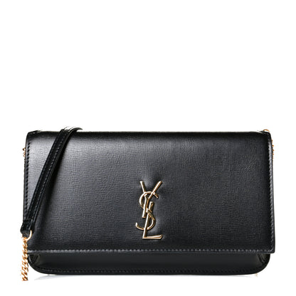 Saint Laurent Smooth Calfskin Monogram Phone Holder Crossbody Black 1 of 5