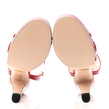 Gucci Nappa GG Bow Ankle Strap Platform Sandals 38 Red White 5 of 7