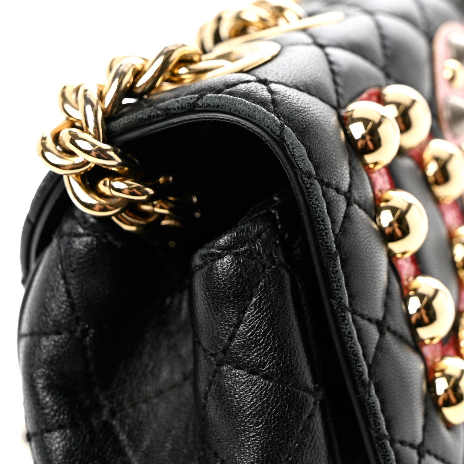 Dolce & Gabbana Lambskin Watersnake Embellished Lucia Shoulder Bag Black 11 of 11