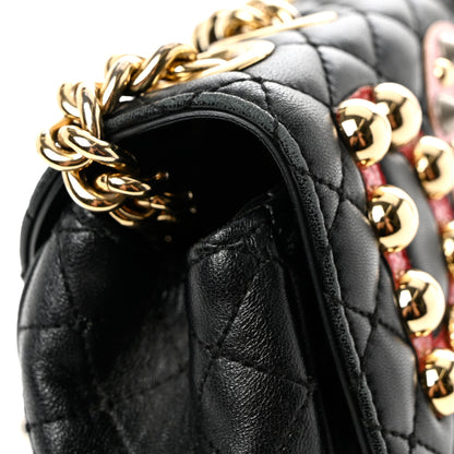 Dolce & Gabbana Lambskin Watersnake Embellished Lucia Shoulder Bag Black 11 of 11