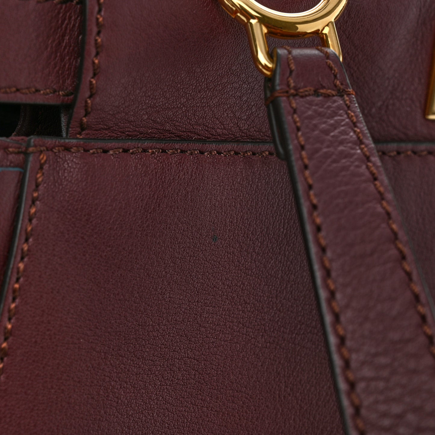 Vitello Seta Waves Bi-Color Medium Peekaboo Iconic Satchel Bordeaux Latte