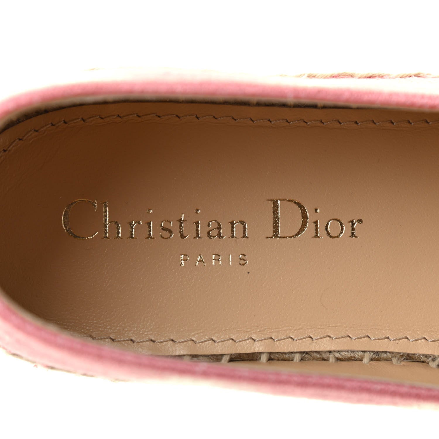 Christian Dior Cotton D-Stripes Embroidered Granville 15mm Espadrilles 39 Deep Nude 7 of 8