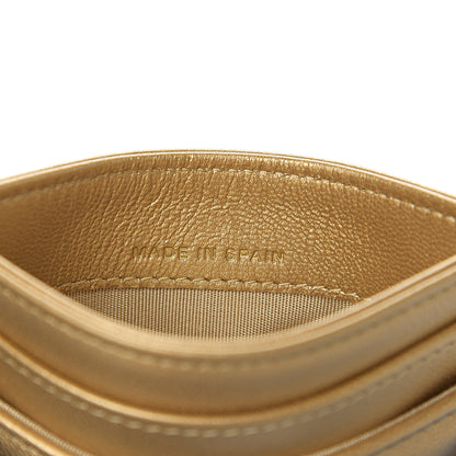 Chanel Metallic Goatskin Quilted Chanel 19 Card Holder Gold 6 of 8