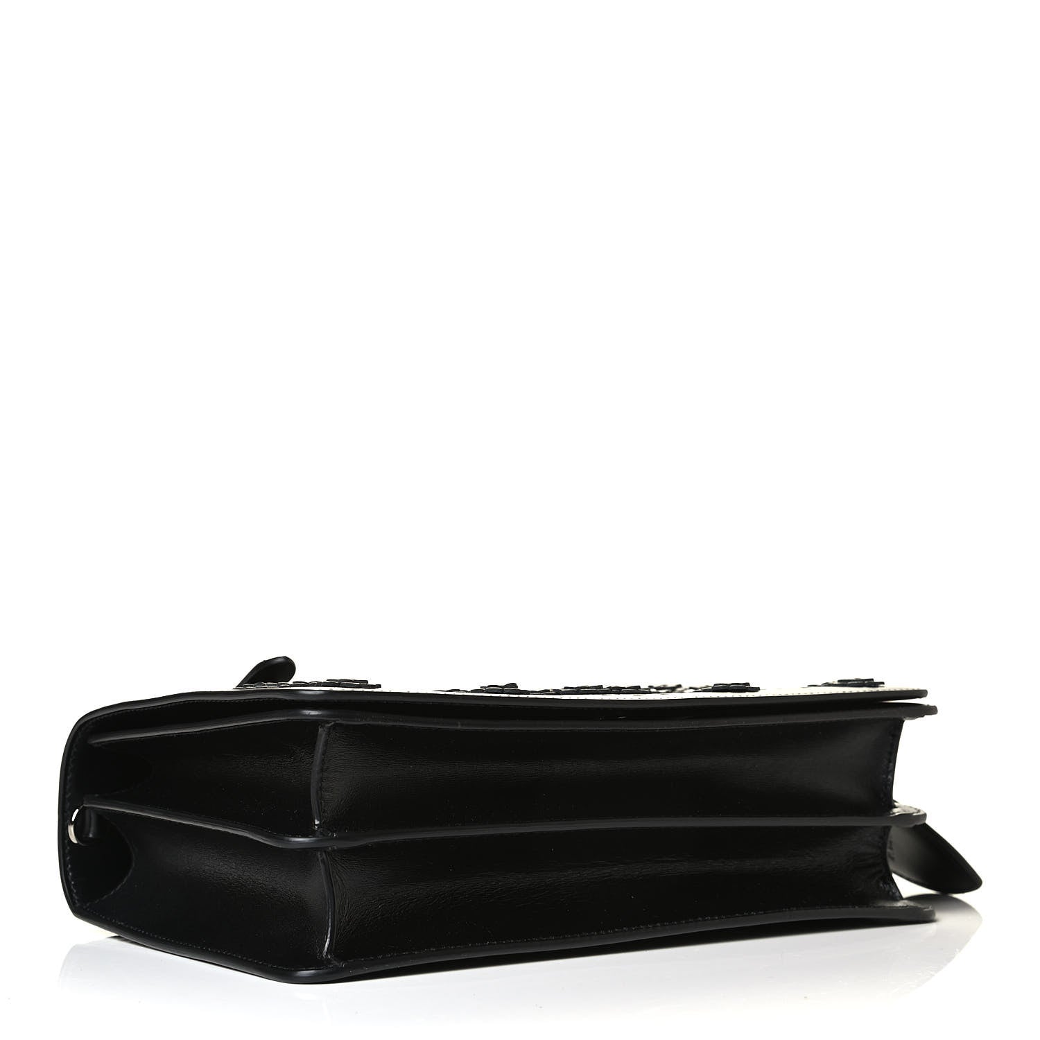 Alaia Calfskin Laser Cut Studded Medium Franca Crossbody Black 3 of 5