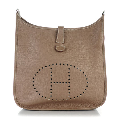 Hermes Taurillon Clemence Evelyne III GM Etoupe 1 of 7