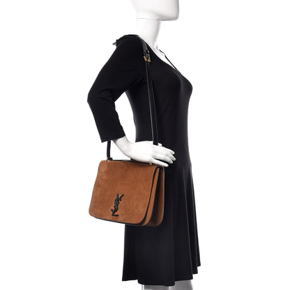 Saint Laurent Suede Monogram Medium Spontini Saddle Bag Brown 2 of 12