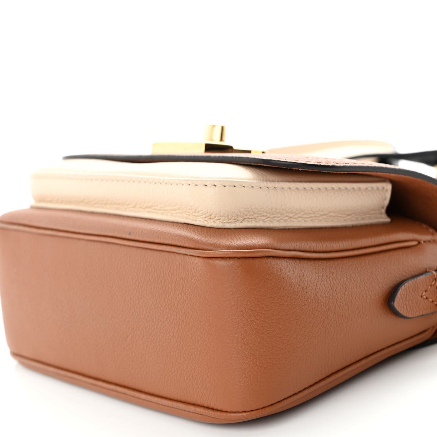 Grained Calfskin Lockme Tender Chataigne Brown